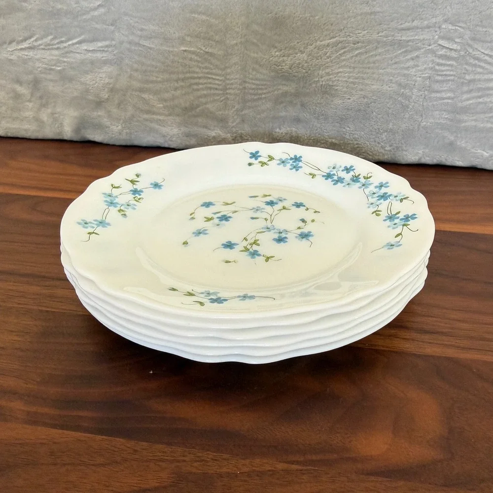 Vintage Arc Arcopal France Veronica Blue Floral 7.5